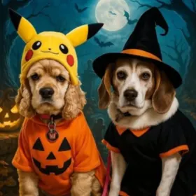 Rosie  Lily en el concurso de fotos de Halloween