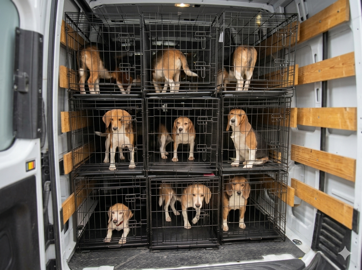 Beagles recently rescued from Ridglan Farms